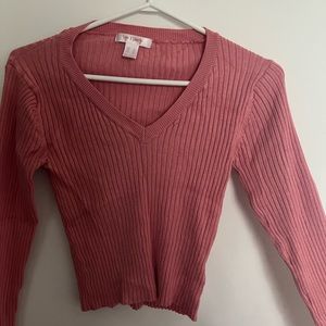 Pink v-neck sweater